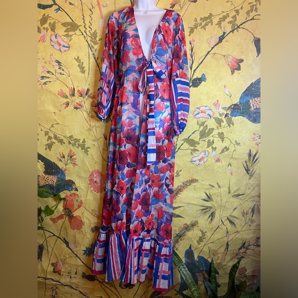 Anthropologie PatBO Violet Tie-Front Cover-Up Dress - Picture 8 of 8